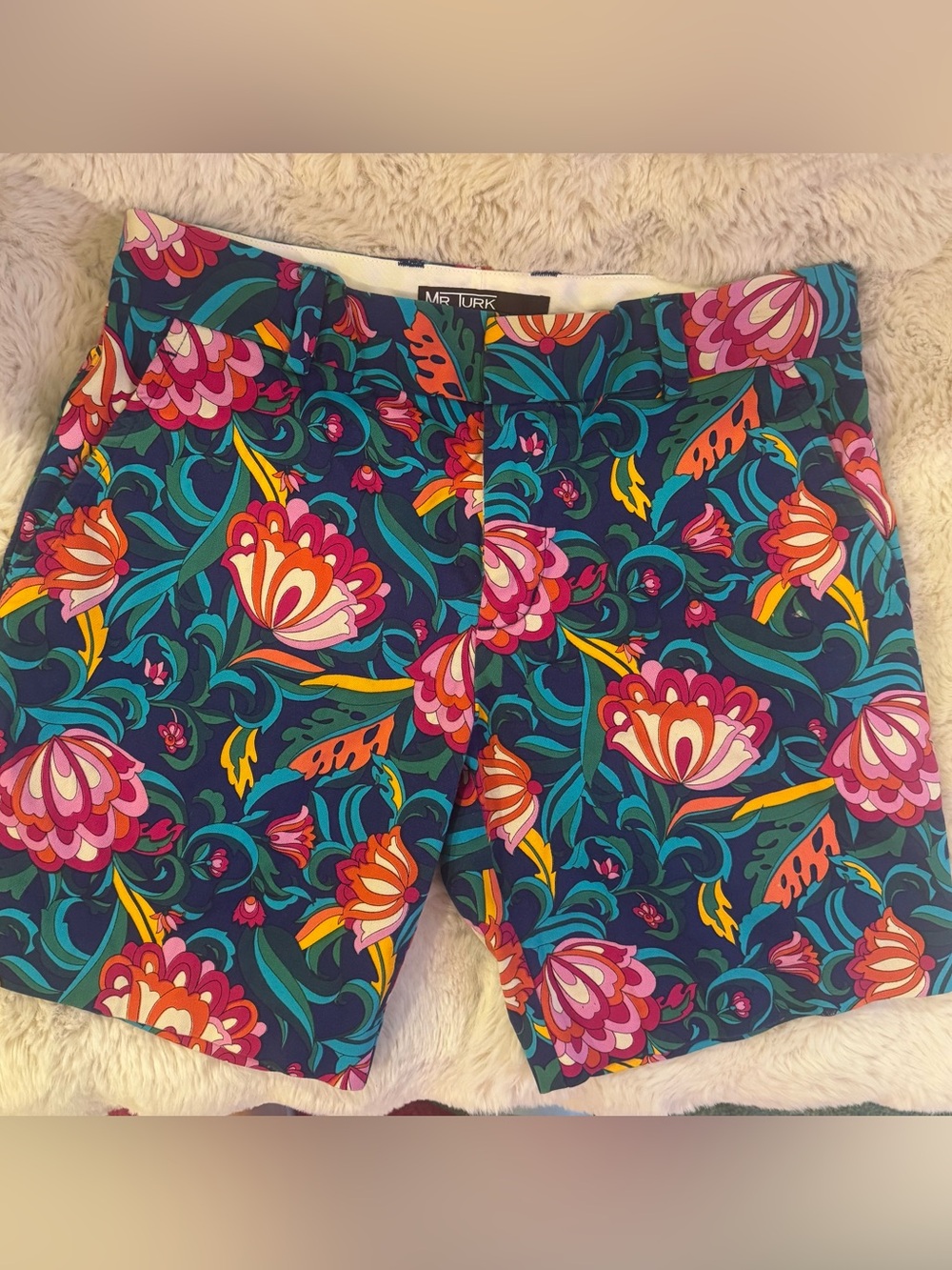 Mr. Turk Bold Floral Print Shorts - Multicolor Size 29